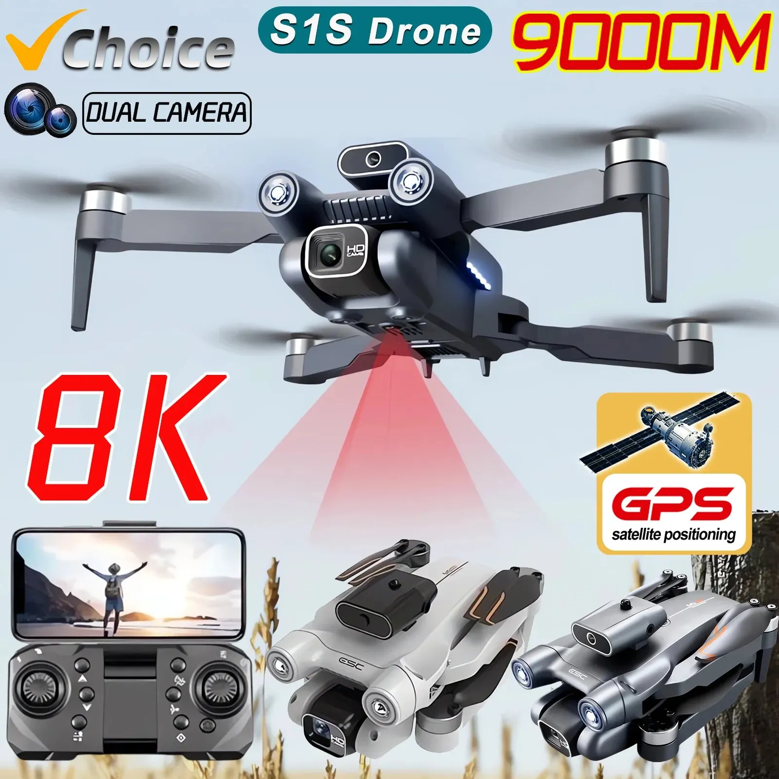 Yeni S1S 5G GPS Drone kamera 8 - Brushed Drone Motor incelemesi ve fiyatı